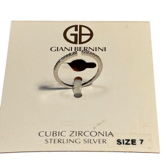 NWT Giani Bernini Cubic Zirconia Cuff Ring in Sterling Silver size 7 - Picture 2 of 2